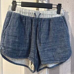 Madewell Blue and Cream Athletic Shorts